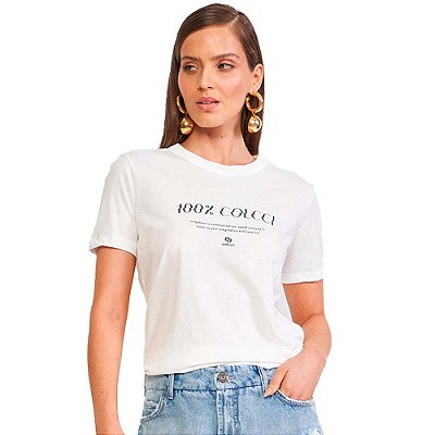 Camiseta Colcci Hundred VE24 Off White Feminino