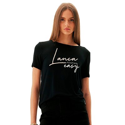 Camiseta Easy Lança Perfume Estampada AV24 Preto Feminino