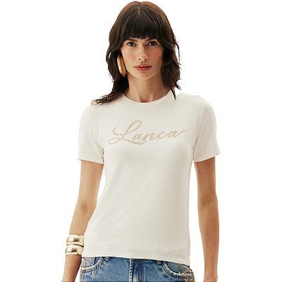 Camiseta Lança Perfume Baby Look AV24 Off White Feminino