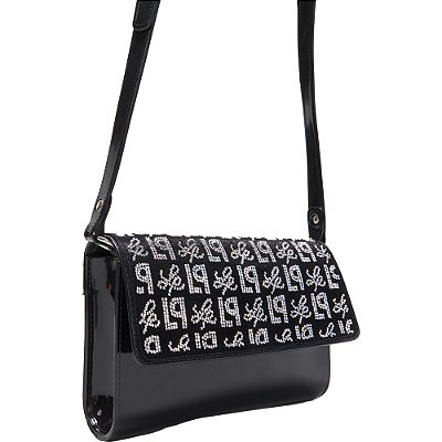 Bolsa Crossbody Lança Perfume Strass AV24 Preto Feminino