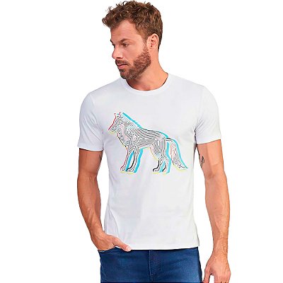 Camiseta Acostamento Wolf Logo VE24 Branco Masculino