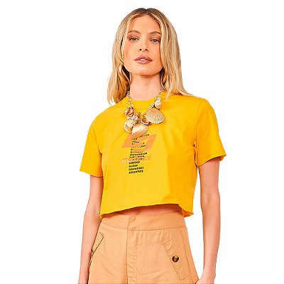Camiseta Colcci Adventure AV24 Amarelo Feminino