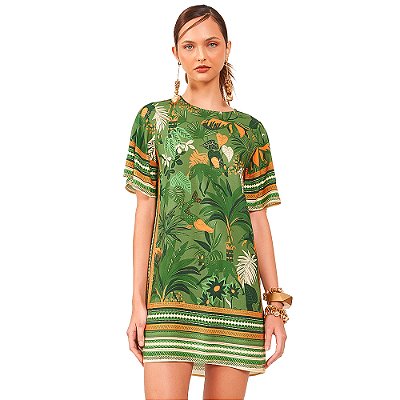 Vestido Colcci Estampado AV24 Verde Feminino