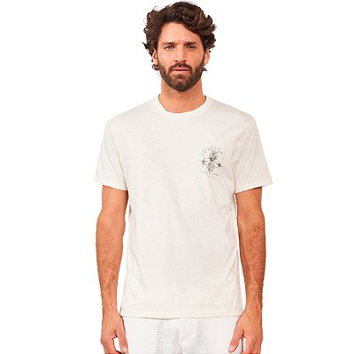Camiseta Linho Colcci Tropical AV24 Off White Masculino