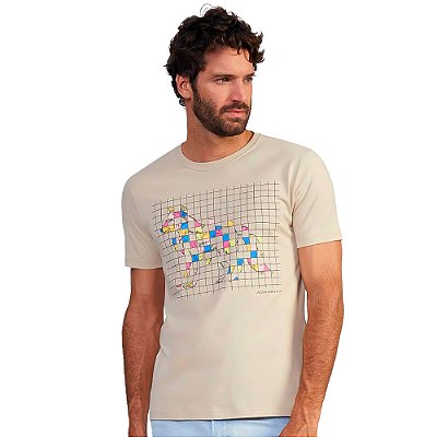 Camiseta Acostamento Estampado VE24 Marrom Masculino