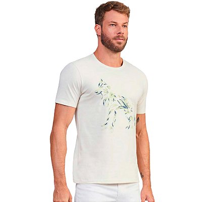 Camiseta Acostamento Flower Wolf VE24 Off White Masculino
