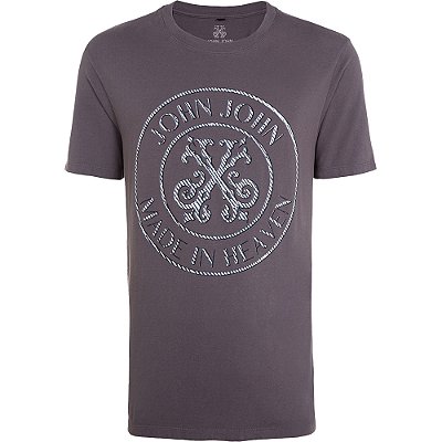 Camiseta John John Logo Brand VE24 Cinza Masculino