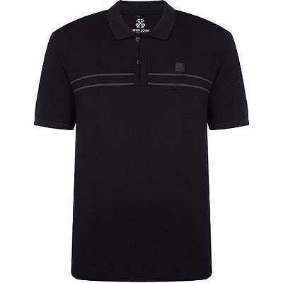 Camisa Polo John John Flat VE24 Preto Masculino