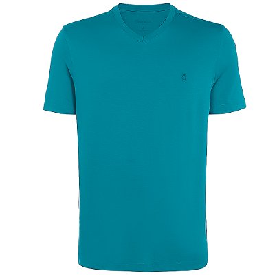 Camiseta Individual Slim Fit VE24 Azul Turquesa Masculino
