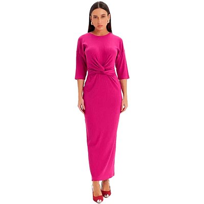 Vestido Super Mid Lança Perfume Torção OU24 Rosa Feminino