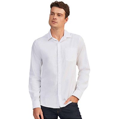 Camisa Acostamento Cotton Comfort OU24 Branco Masculino