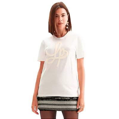 Camiseta Lança Perfume Bordada OU24 Off White Feminino