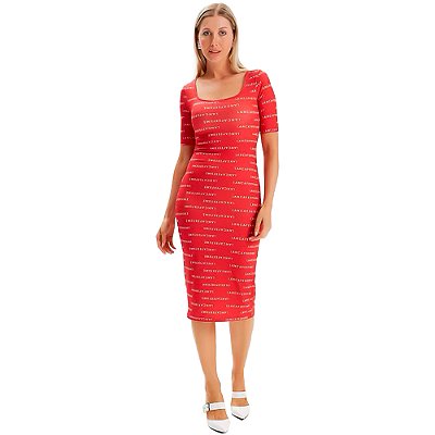 Vestido Midi Easy Lança Perfume Sl OU24 Vermelho Feminino