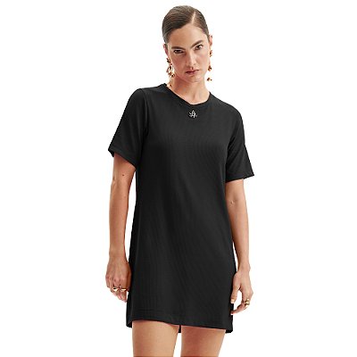 Vestido Curto Lança Perfume Canelado OU24 Preto Feminino