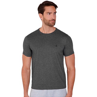 Camiseta Dudalina Ultrasoft Pima OU24 Cinza Mescla Masculino