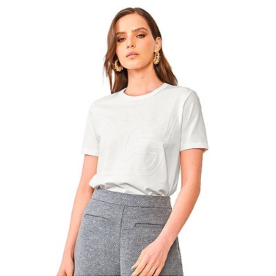 Camiseta Colcci Big Logo OU24 Off White Feminino
