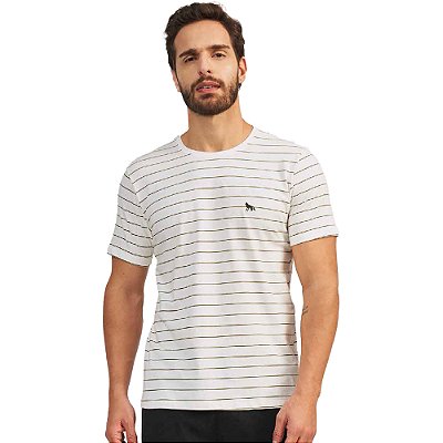 Camiseta Acostamento Listrado OU24 Off White Masculino