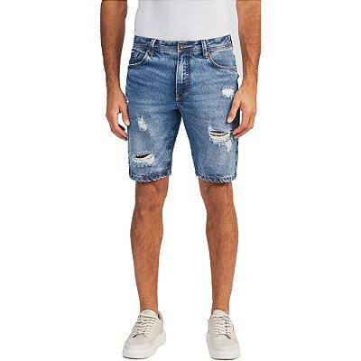 Bermuda Jeans Acostamento Cutted OU24 Azul Masculino