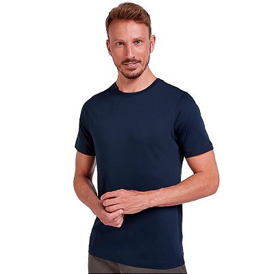 Camiseta Individual Pima Slim IN24A Azul Marinho Masculino