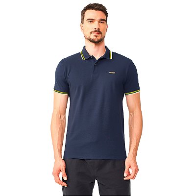 Camisa Polo Colcci Three Lines OU24 Azul Darkness Masculino