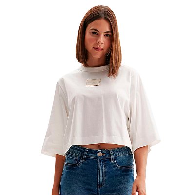Camiseta Oversize Easy Lança Perfume OU24 Off White Feminino