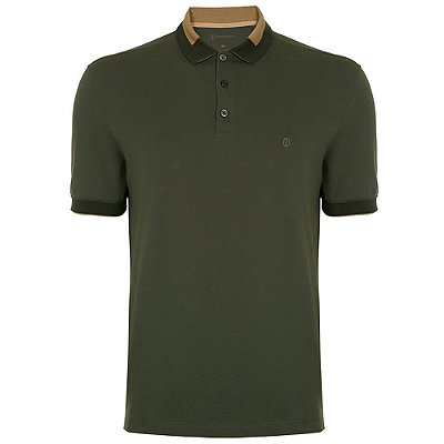 Camisa Polo Individual Regular In24 Verde Militar Masculino