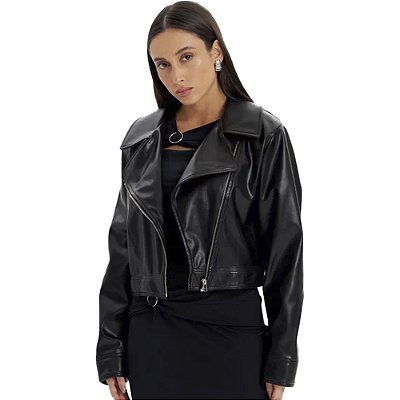 Jaqueta Easy Lança Perfume Biker Ou24 Preto Feminino