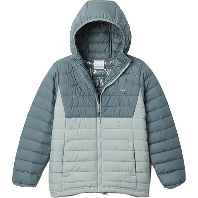 Jaqueta Columbia Powder Lite Hooded Verde Infantil