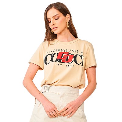 Camiseta Colcci Love Comfort Shape Ou24 Bege Feminino