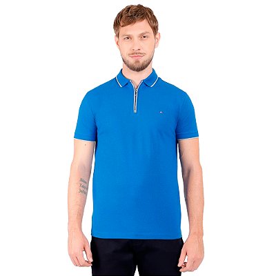 Camisa Polo Aramis Move Zip In24 Azul Masculino