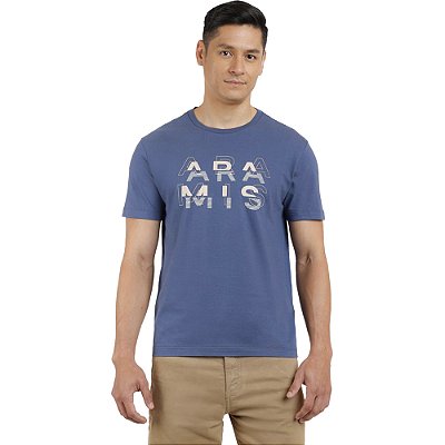 Camiseta Aramis Modern Logo In24 Azul Indigo Masculino