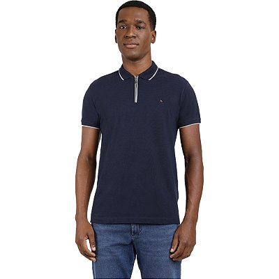 Camisa Polo Aramis Move Zip In24 Marinho Masculino