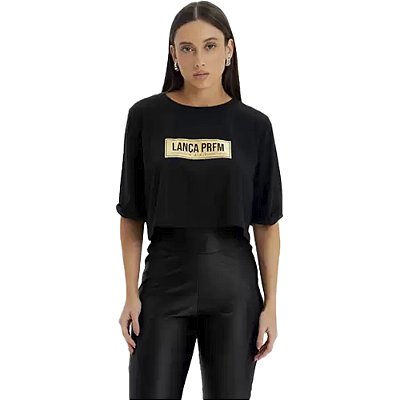 Camiseta Cropped Easy Lança Perfume Box Ou24 Preto Feminino