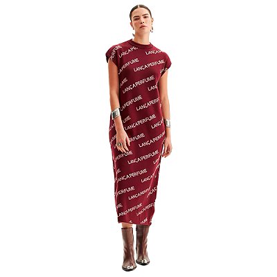 Vestido Super Midi Lança Perfume Tricot Ou24 Bordô Feminino