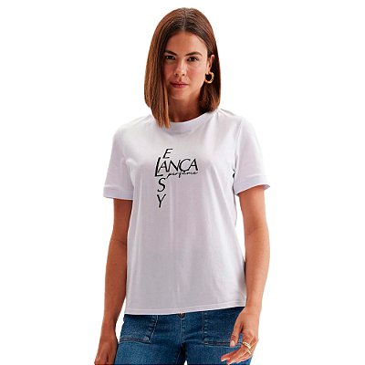 Camiseta Easy Lança Perfume Estampada Ou24 Branco Feminino
