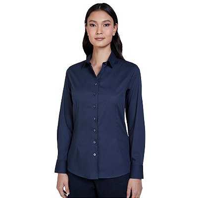 Camisa Dudalina Stretch Ou24 Azul Escuro Feminino