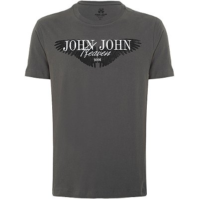 Camiseta John John Slim Angel In24 Cinza Escuro Masculino