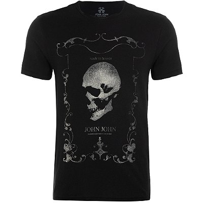 Camiseta John John Slim Framing Skull In24 Preto Masculino