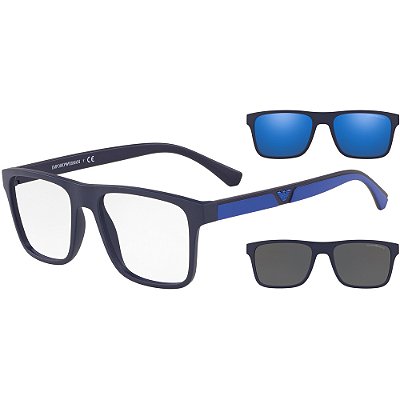 Óculos de Sol Emporio Armani 4115 Clip On Azul Masculino