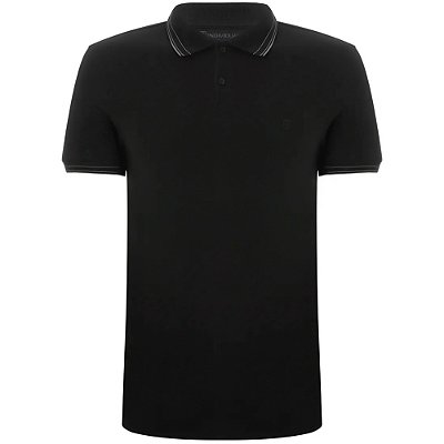 Camisa Polo Individual Slim Friso Ou24 Preto Masculino