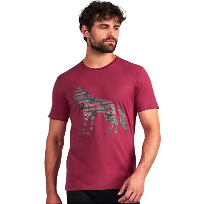 Camiseta Acostamento Casual In24 Bordô Masculino