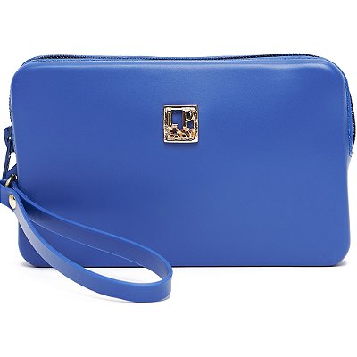 Bolsa Clutch Easy Lança Perfume Logo In24 Azul Feminino