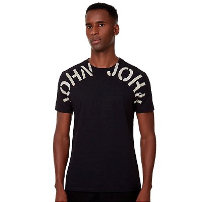 Camiseta John John Slim Fit Militar In24 Preto Masculino
