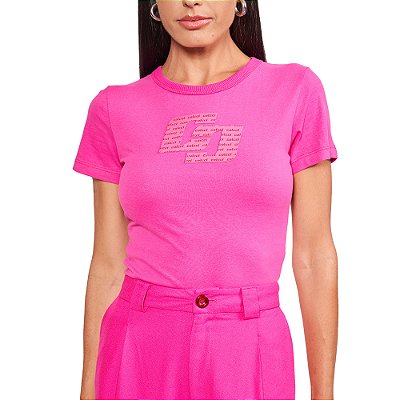 Camiseta Colcci Slim In24 Rosa Feminino