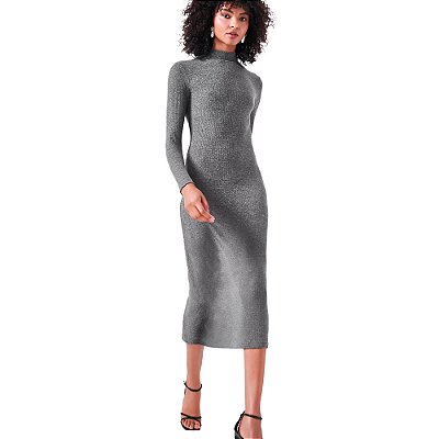 Vestido Linho Colcci Slim In24 Grafite Feminino