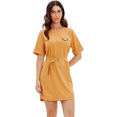 Vestido Lança Perfume T-Dress Curto In24 Amarelo Feminino