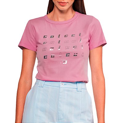 Camiseta Colcci Slim In24 Rosa Hillier Feminino