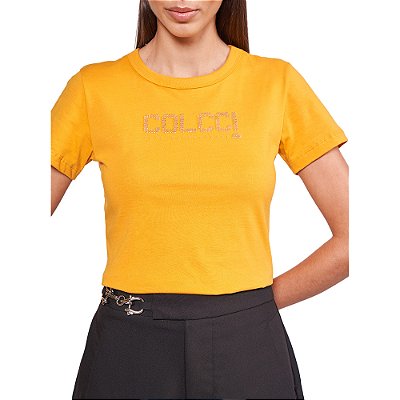 Camiseta Colcci Slim In24 Amarelo Frankie Feminino