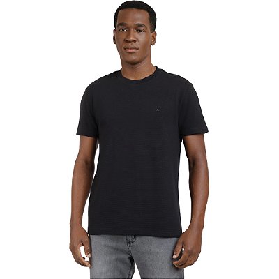 Camiseta Aramis Suedine Canelado In24 Preto Masculino