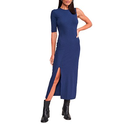 Vestido Canelado Colcci Slim In24 Marinho Feminino